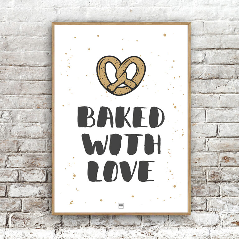 Billede af Baked with love 70x100cm