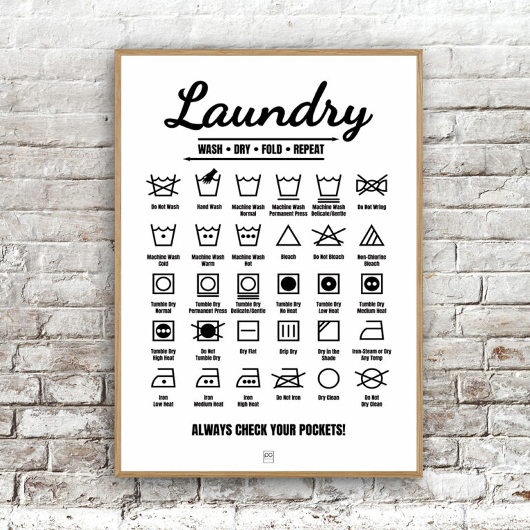 Billede af Laundry guide - white 70x100cm
