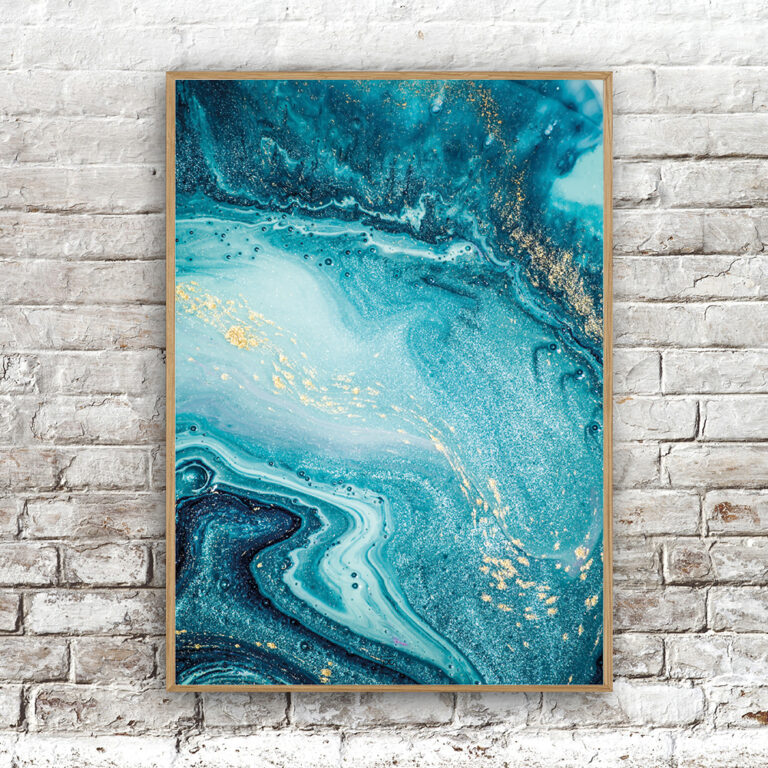 Billede af Marble n' Gold - Blue 21x29,7cm (A4)