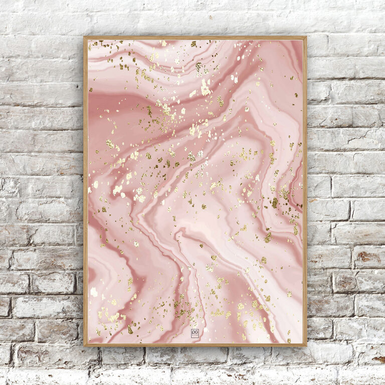 Billede af Marble n' Gold - rose 21x29,7cm (A4)