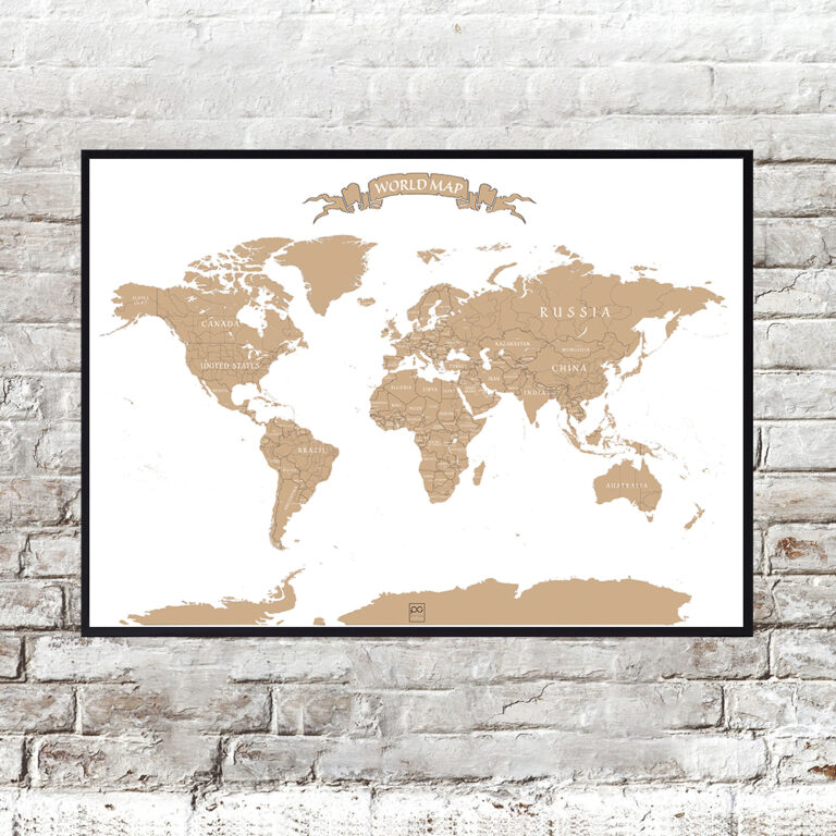 Brickwall-landscape-1-1-sortramme-verdenskort-vintage-hvid-768x768