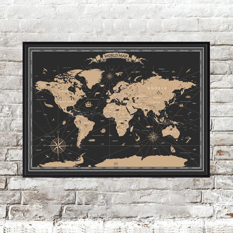 Brickwall-landscape-1-1-sortramme-verdenskort-vintage-sort-768x768