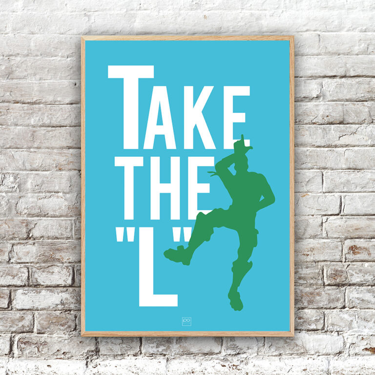 Take the "L" plakat, turkis/grøn