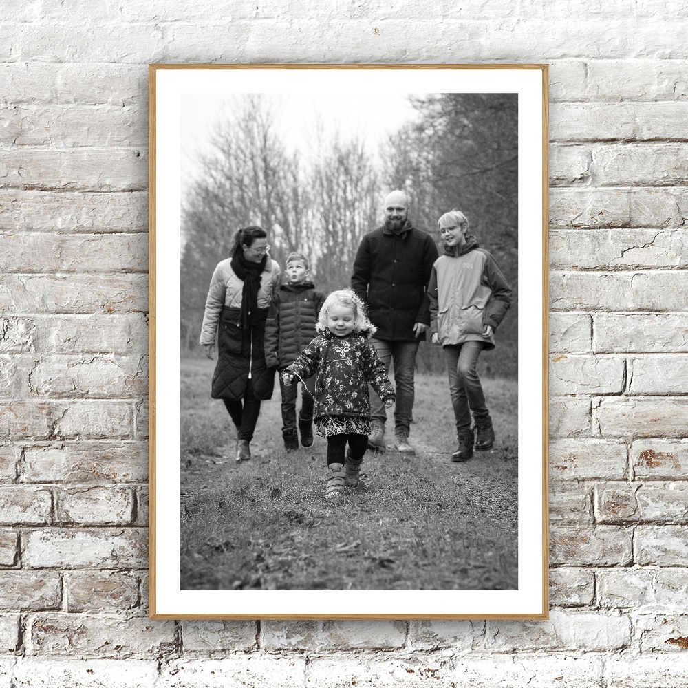Billede af Fotoplakat - 1 sort-hvid billede med hvid kant 29,7x42cm (A3) Ramme Hvid