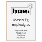 Ramme massiv egetræ med plexiglas