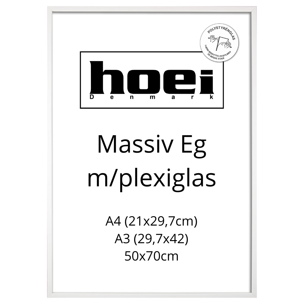 Hvid ramme-1000 x 1000 px Hvid træramme med plexiglas