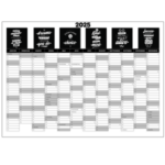 Vægkalender 2025 i brå med seks dreams citater