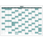 2025 vægkalender i antikblå