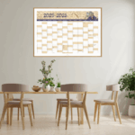 Dekorativ vægkalender med flot design – ideel til kontoret eller køkkenet