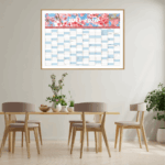 Dekorativ vægkalender med flot design – ideel til kontoret eller køkkenet