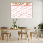 Dekorativ vægkalender med sødt design – ideel til børneværelset eller køkkenet