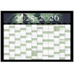 Detaljeret visning af kalenderlayout for skoleåret 2025-2026 – god plads til noter