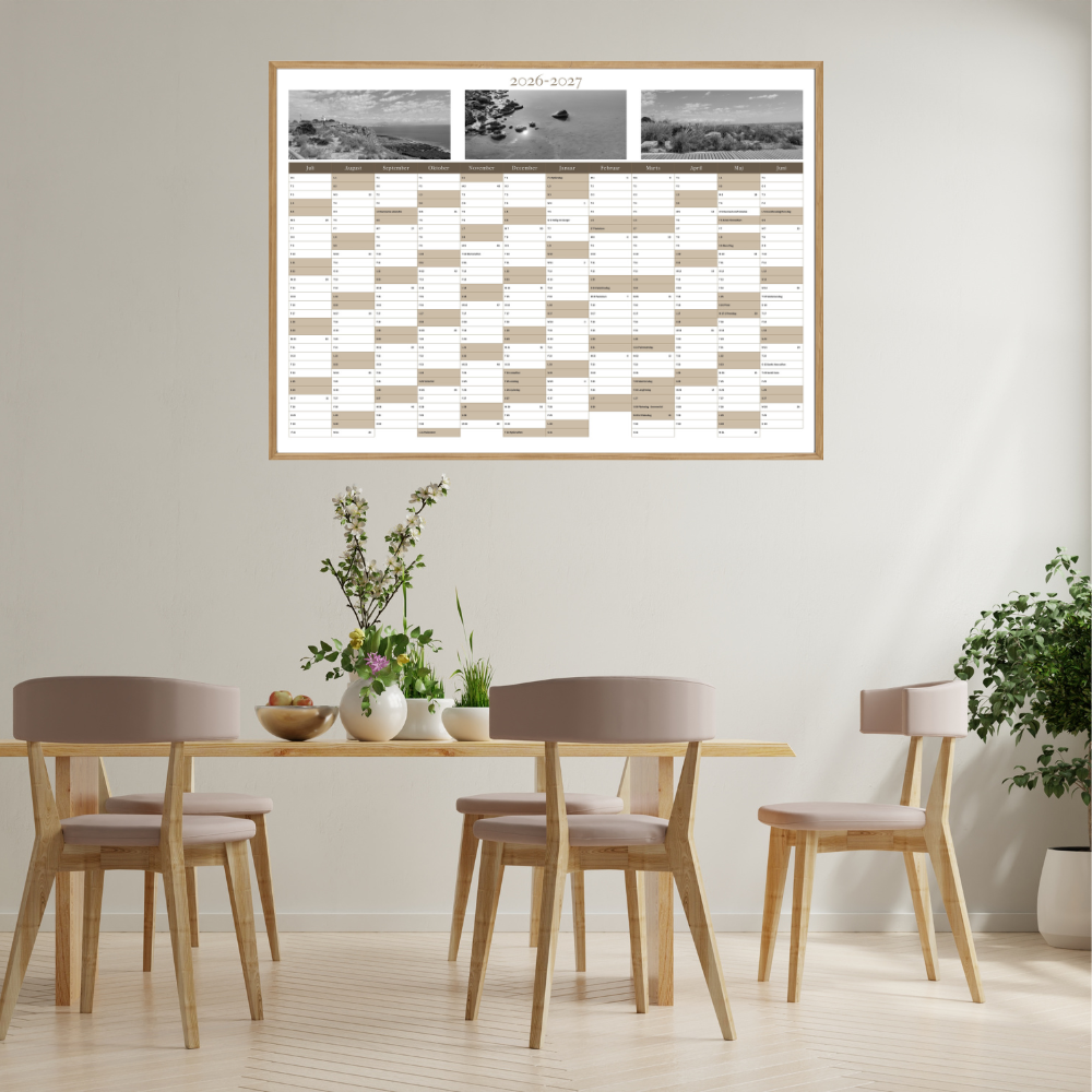 Personlig-vægkalender-2026-2027-3 panorama s-h billeder-beige-miljø