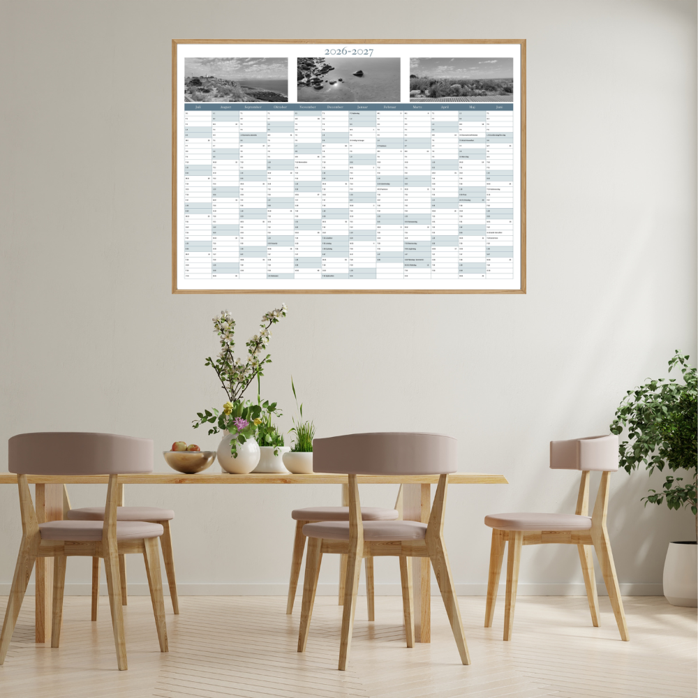 Personlig-vægkalender-2026-2027-3 panorama s-h billeder-blå-miljø