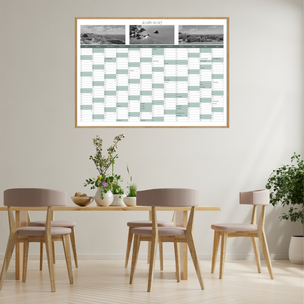 Personlig-vægkalender-2026-2027-3 panorama s-h billeder-grøn-miljø